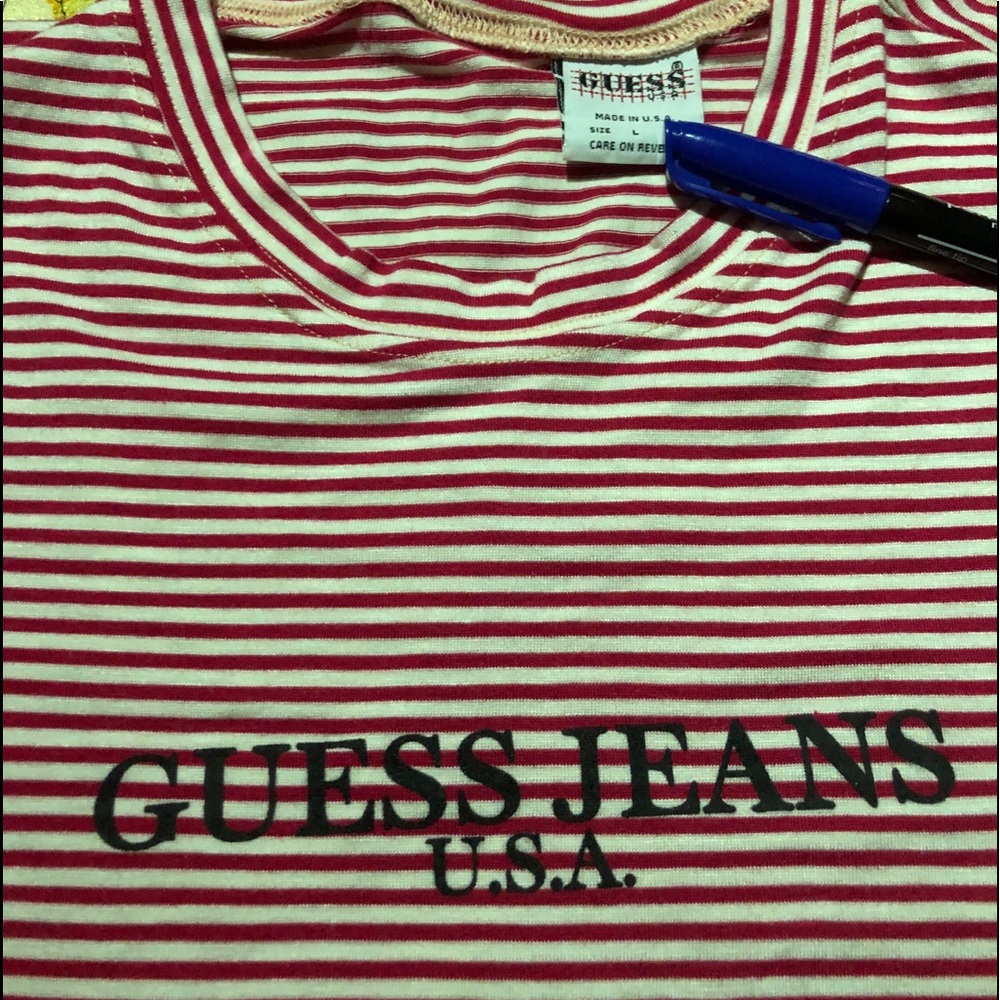 Vintage striped guess T